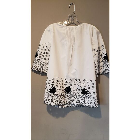 Marc Jacobs blouse cotton hand embroidered size 4  Oversized - Picture 3 of 5
